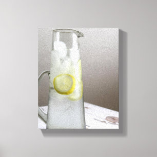 Toile Carafe de citron Lime Couleur d'eau de glace 8x10