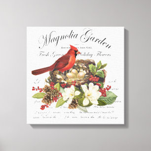 Toile Cardinal de Noël Vintage