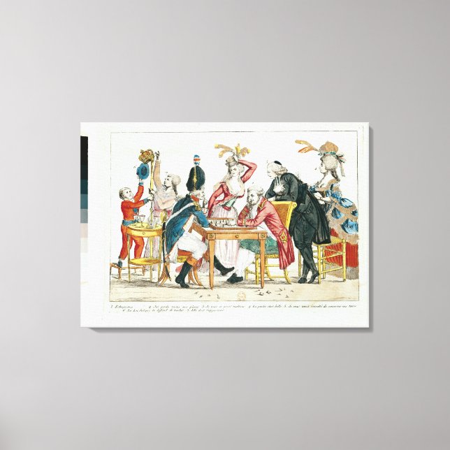 Toile Caricature de Louis XVI jouant aux échecs (Recto)