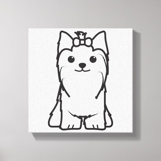 Toile Caricature pour chien du Yorkshire Terrier (Recto)