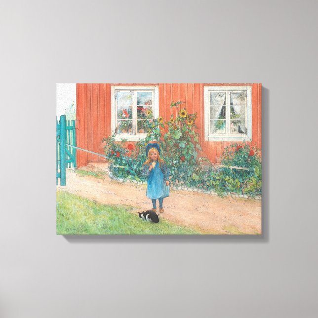 Toile Carl Larsson - Brita Avec Chat (Recto)