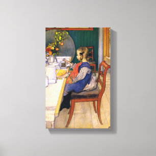 Toile Carl Larsson Petit déjeuner malheureux de Late Ris