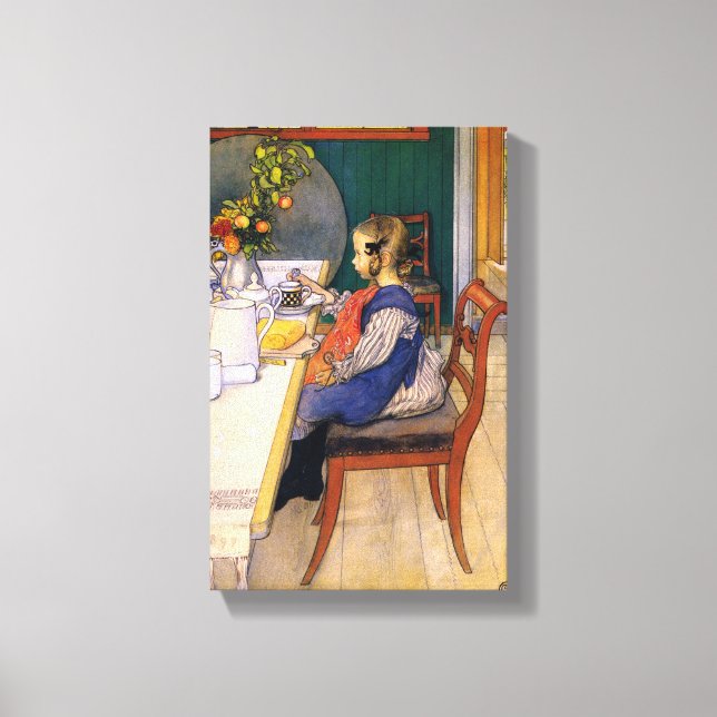 Toile Carl Larsson Petit déjeuner malheureux de Late Ris (Recto)