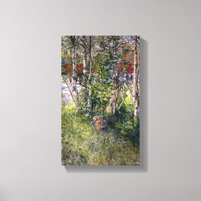 Toile Carl Larsson Vintage Nap dans le vert (Recto)