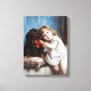 Toile Carl Reichert Une fille avec le roi Cavalier Charl