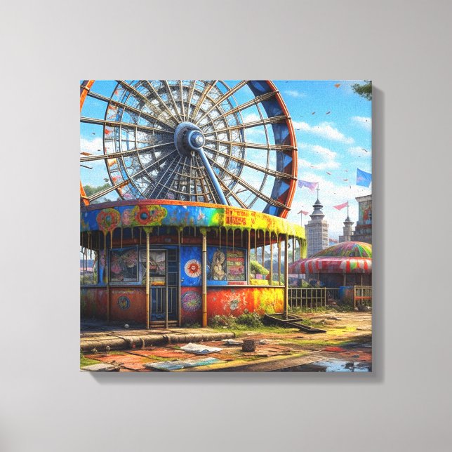 Toile Carnaval abandonné Ferris Wheel Ai art (Recto)