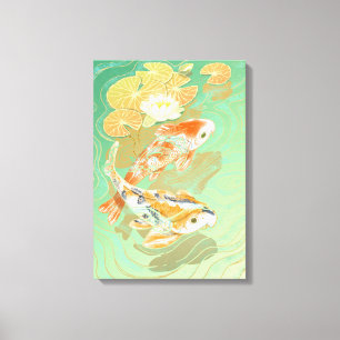 Toile Carpe Koi Poisson Eau Lily Pond Canvas