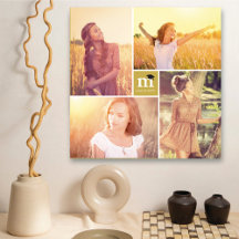 Carré moderne Monogramme Graduation 4 Photo Collag