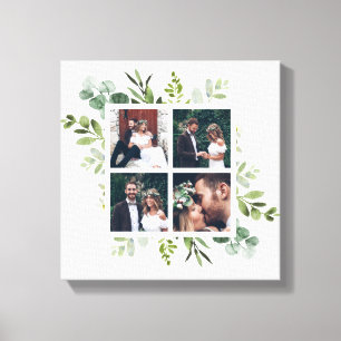 Toile Carré photo du Mariage de feuillage vert Eucalypt