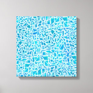 Toile Carreau de verre mosaïque turquoise bleu moderne c