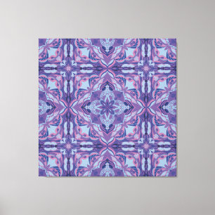 Toile Carreau espagnol Azulejo Violet Aquarelle