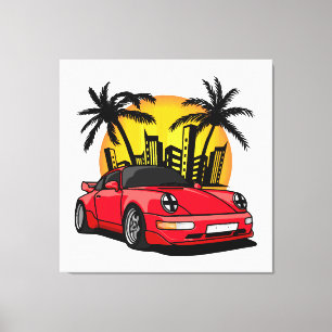 Toile Carrera Classique Rouge dans le Coucher de Soleil