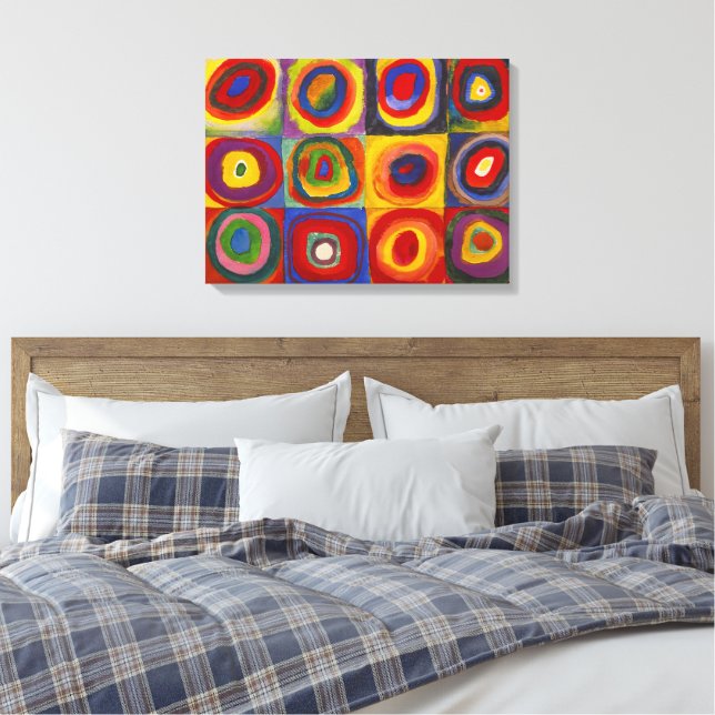 Toile Carrés avec cercles concentrés | Kandinsky | (Insitu(Chambre))