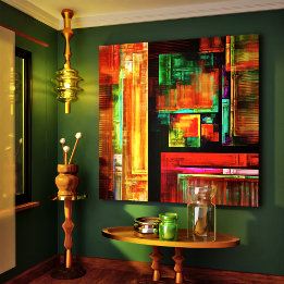 Toile Carrés colorés Motif d'art Abstrait moderne #04