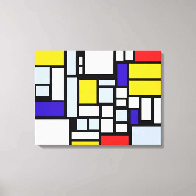 Toile Carrés de couleur primaires et rectangles d'art mu (Recto)