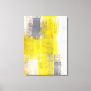 Toile "Carrés simples gris et art abstrait jaune