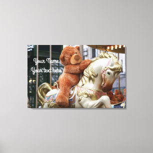 Toile Carrousel avec ours en peluche