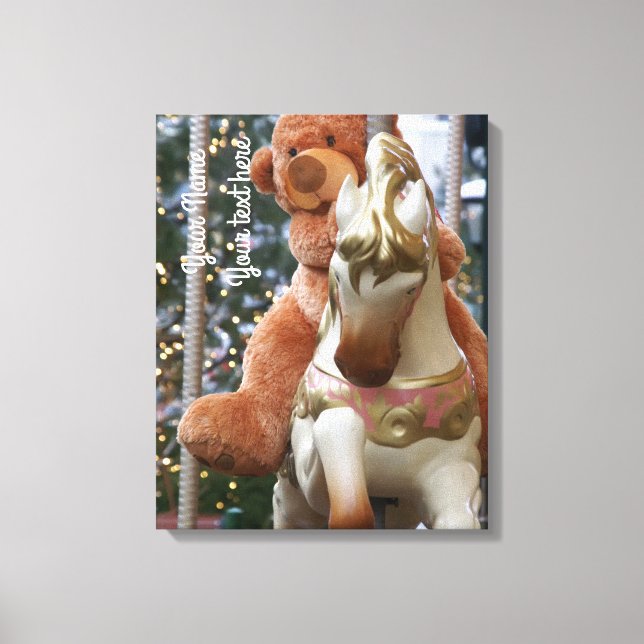 Toile Carrousel avec ours en peluche (Recto)