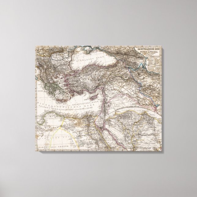 Toile Carte Afrique du Nord (Recto)