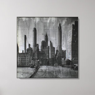 Toile Carte ancienne et photo rétro de New York City