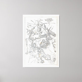 Toile Carte antique de Boston | 1775-1776