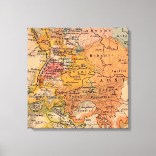 Toile Carte antique extraordinaire Europe centrale