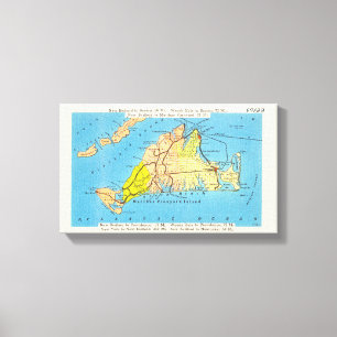 Toile Carte automatique du Martha's Vineyard mA