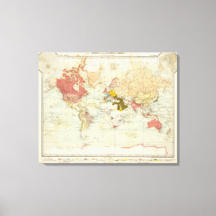 Toile Carte coloniale d'atlas de Handels