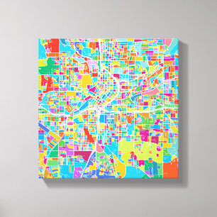 Toile Carte colorée d'Atlanta