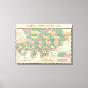 Toile Carte d'Assemblée de l'Asie