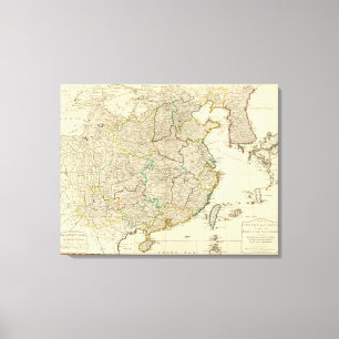 Toile Carte d'atlas de la Chine, Corée