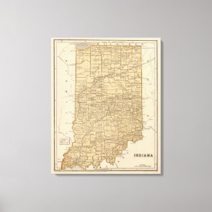 Toile Carte d'atlas de l'Indiana
