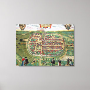 Toile Carte de Barth, de 'Civitates Orbis Terrarum' par 