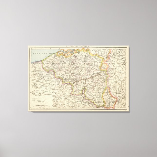 Toile Carte de Belgique et Luxembourg (Recto)
