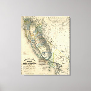 Toile Carte de Britton et de Rey de la Californie