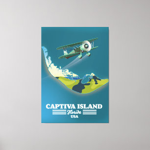 Toile Carte de Captiva Island Florida USA