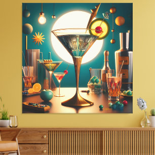 Toile Carte de circuit futuriste atomique Martini