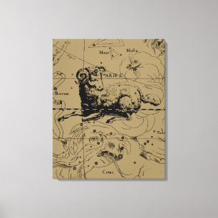 Toile Carte de Constellation Aries Hevelius vers 1690