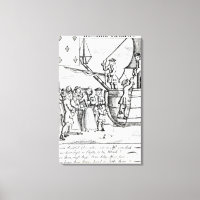 Carte de jeu représentant les immigrants arrivant