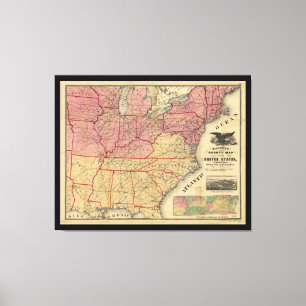 Toile Carte de la guerre civile des États-Unis par Charl