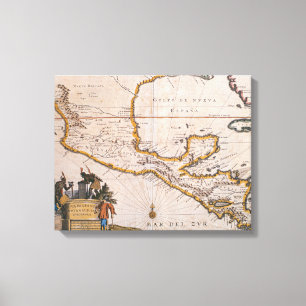 Toile Carte de la nouvelle Espagne  New Galicie et