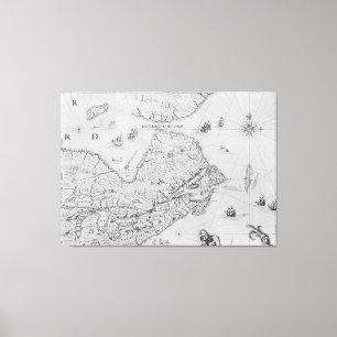 Toile Carte de la nouvelle France ou Canada