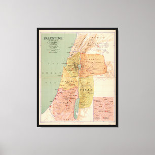 Toile Carte de la Palestine au temps du Christ (à 70 A.D