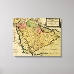 Toile Carte de la péninsule arabe du Moyen-Orient