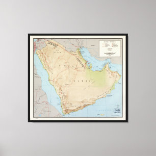 Toile Carte de la péninsule arabique (1969)