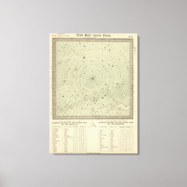 Toile Carte de la région polaire sud (Recto)