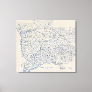 Toile Carte de la route cyclable du Wisconsin