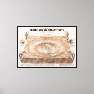 Toile Carte de la terre carrée et stationnaire par