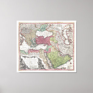 Toile Carte de la Turquie (Empire ottoman) 1730