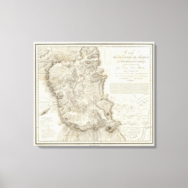 Toile Carte de la ville de Mexico (Recto)